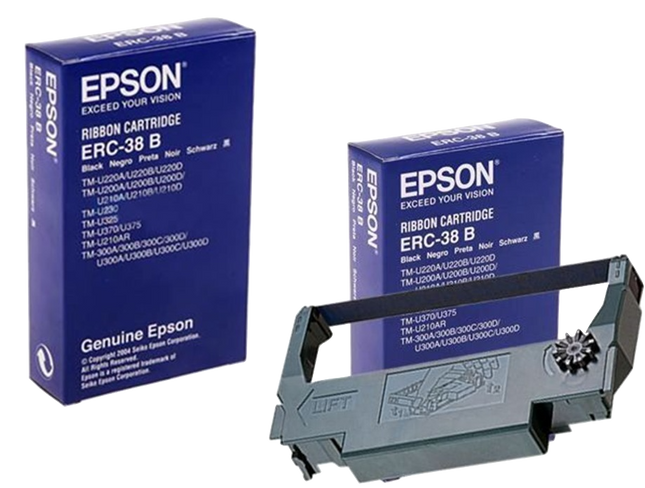 CINTA DE IMPRESORA ERC - 38B NEGRO  EPSON REPUESTO ORIGINAL