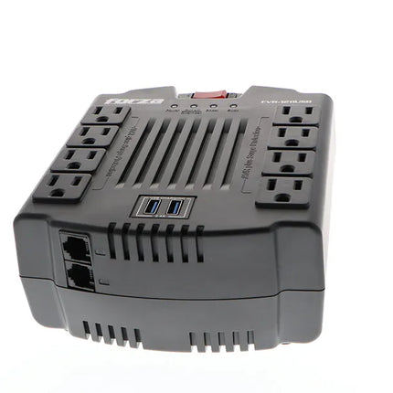 Regulador Automático 600W, 8 slds, 2 USB-120V FVR-1211USB FORZA