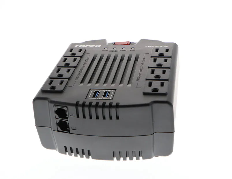 Regulador Automático 600W, 8 slds, 2 USB-120V FVR-1211USB FORZA