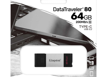 Memoria Flash 64GB USBC 3.2 Gen 1 DataTraveler 80 KINGSTON DT80/64GB
