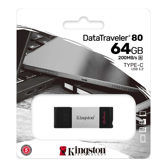 Memoria Flash 64GB USBC 3.2 Gen 1 DataTraveler 80 KINGSTON DT80/64GB