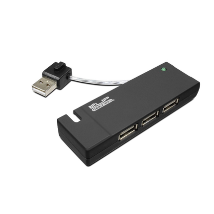 Adaptador HUB USB Black 4 Port portable USB Hub 2.0 KUH400B Klip Xtreme