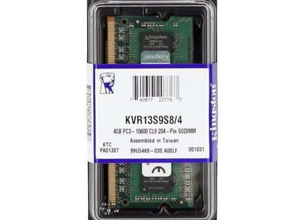 MEMORIA RAM DDR3  KVR 4GB 1333MHz NonECC CL9 SODIMM SR X8 KINGSTON KVR13S9S8/4