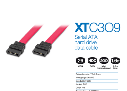 Cable SATA 0.5m XTC309 Xtech